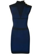 Balmain Panelled Mini Dress - Blue