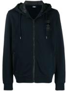 Karl Lagerfeld Hodded Ikonik Print Jacket - Blue