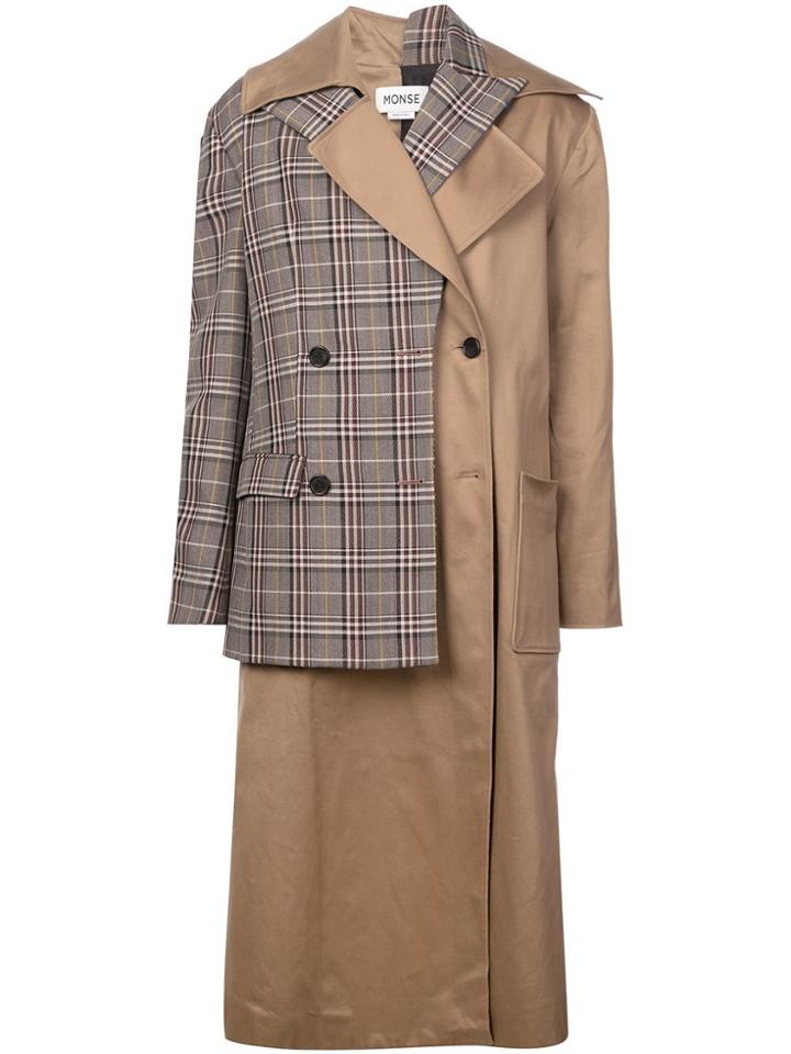 Monse Layered Double Breasted Coat - Brown