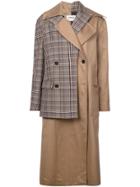 Monse Layered Double Breasted Coat - Brown