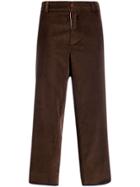 Jejia Textured Cropped Trousers - Brown