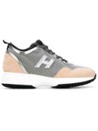 Hogan Interactive Sneakers, Women's, Size: 36, Grey, Calf Leather/spandex/elastane/leather/rubber