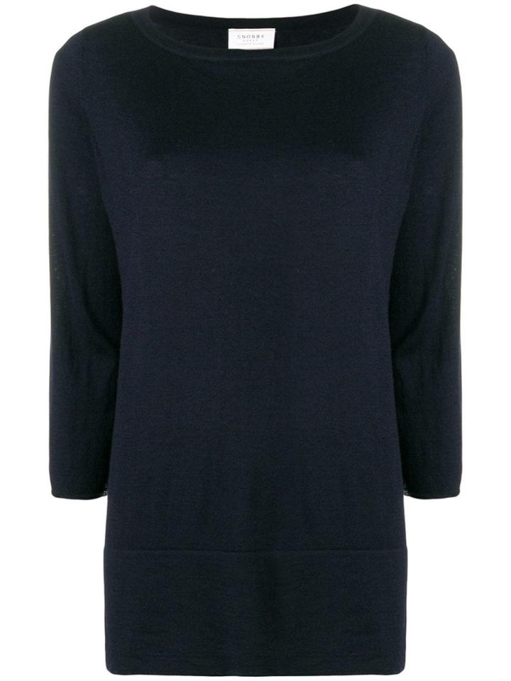 Snobby Sheep Cropped Sleeve Top - Blue