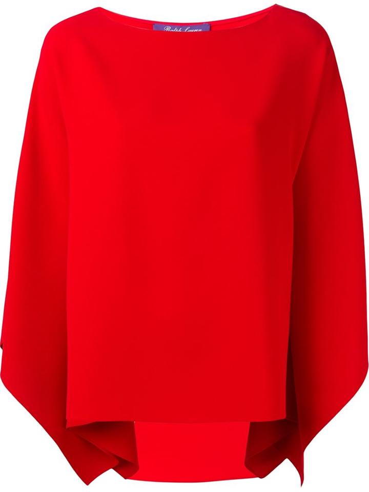 Ralph Lauren Batwing Sleeve Blouse, Women's, Size: Xs, Red, Polyester