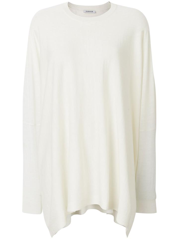 P.a.r.o.s.h. Oversized Asymmetric Sweater - Nude & Neutrals