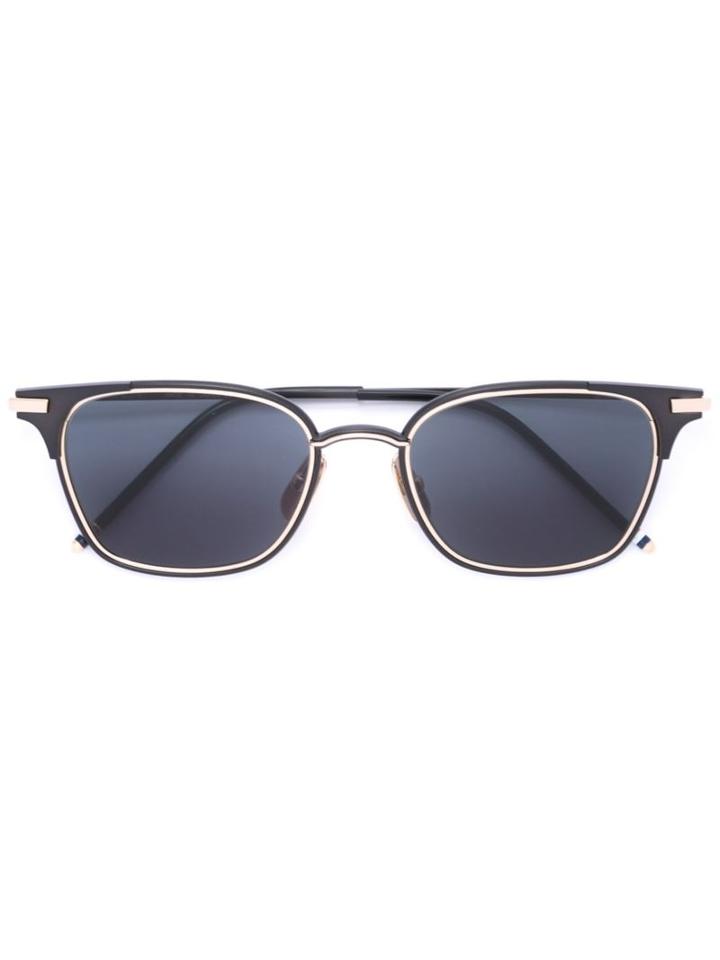 Thom Browne Square Frame Sunglasses, Men's, Black, Metal Other