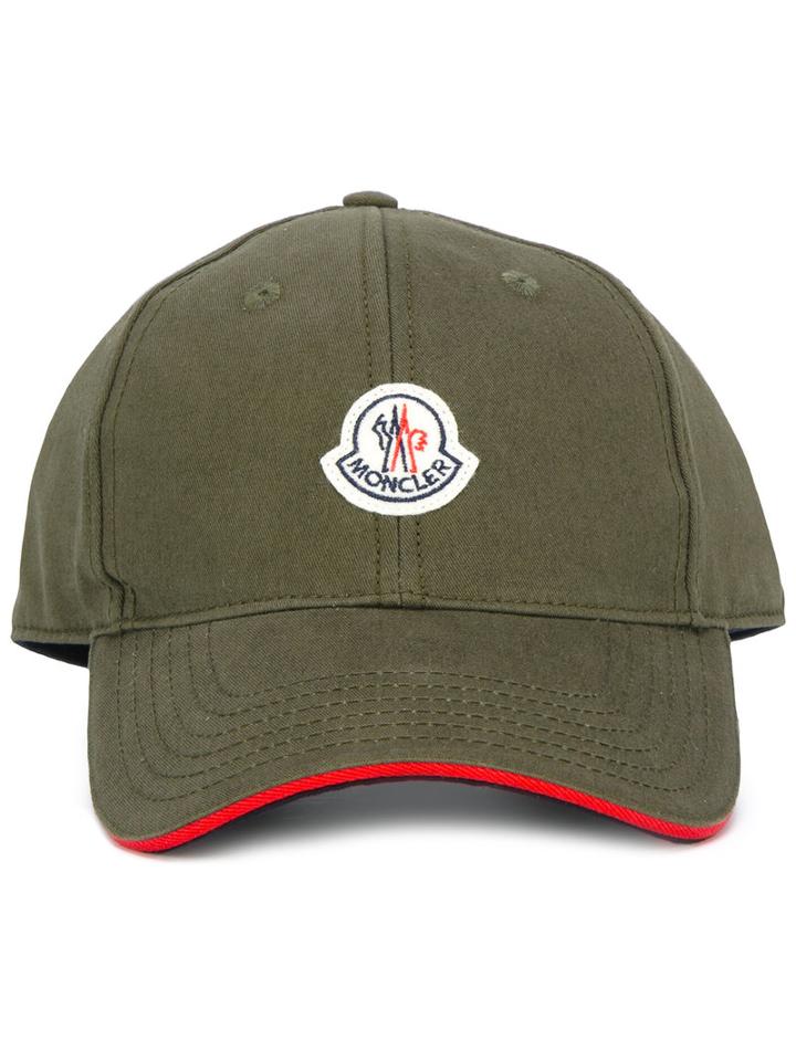 Moncler Classic Baseball Cap, Men's, Green, Cotton/polyester