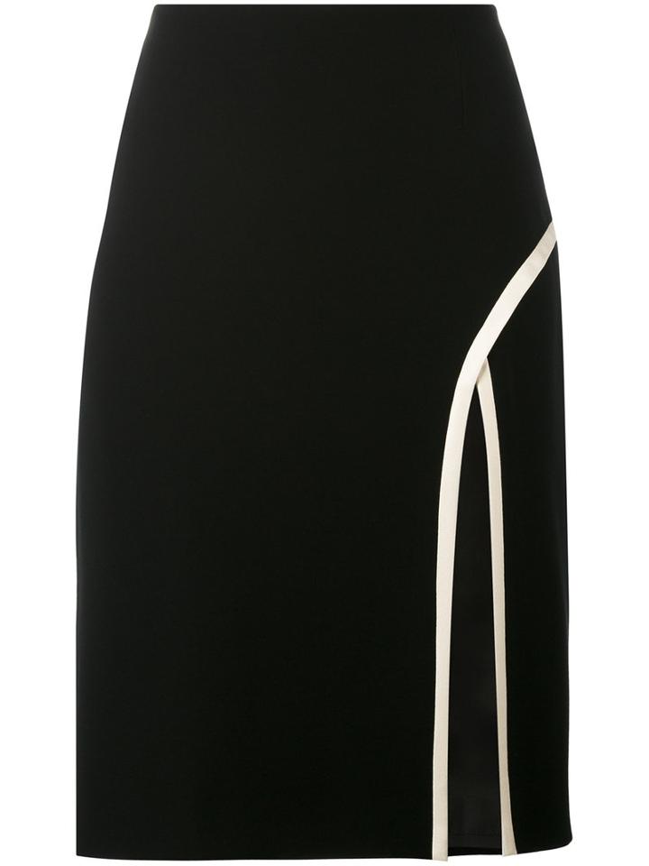 Lanvin - Front Slit Skirt - Women - Polyester/acetate/viscose - 34, Black, Polyester/acetate/viscose