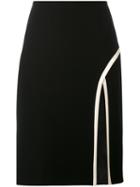 Lanvin - Front Slit Skirt - Women - Polyester/acetate/viscose - 34, Black, Polyester/acetate/viscose