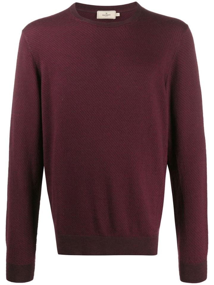 Hackett Striped Crew Neck Jumper - Red