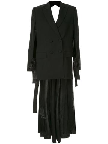 Seen Users Open-back Blazer Dress - Black