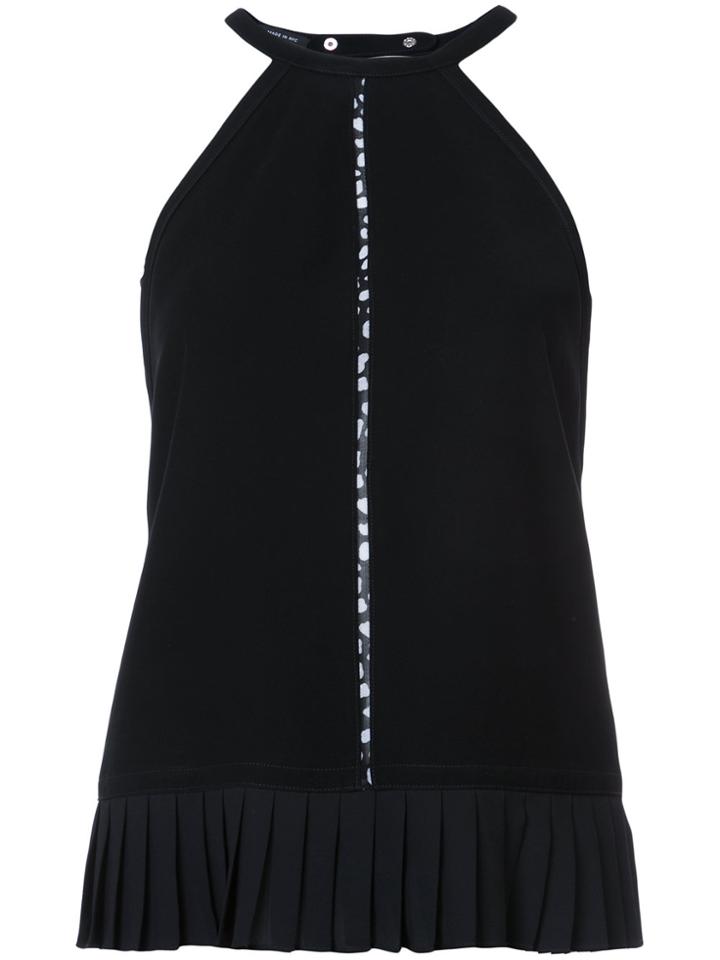 Yigal Azrouel Pleated Hem Tank - Black