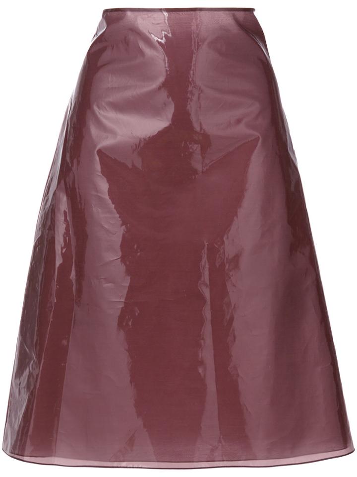 Jil Sander Tafetta A-line Skirt - Brown