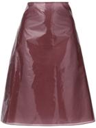 Jil Sander Tafetta A-line Skirt - Brown