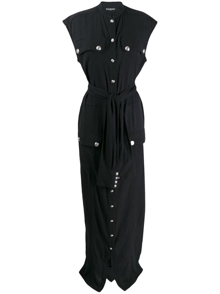 Balmain Tie-waist Dress - Black