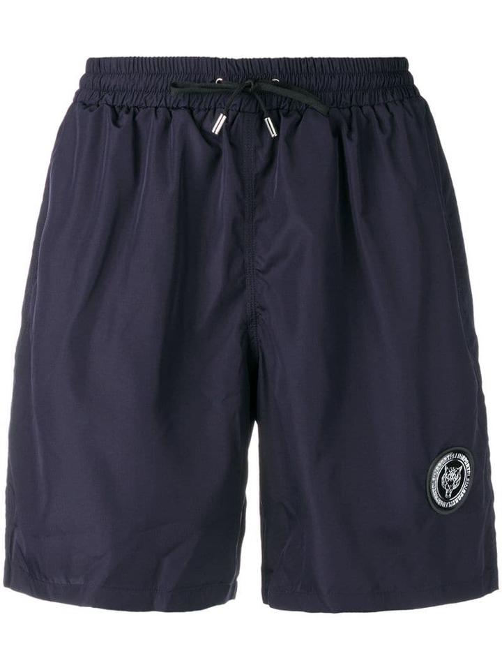 Plein Sport Logo Plaque Swim Shorts - Blue