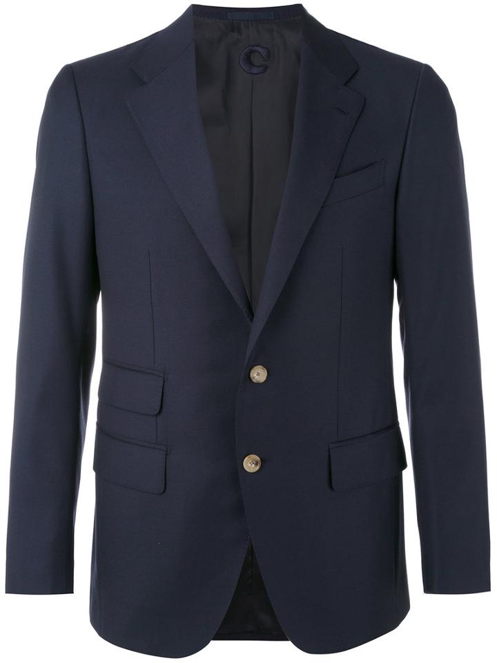 Caruso - Classic Blazer - Men - Cupro/wool - 48, Black, Cupro/wool