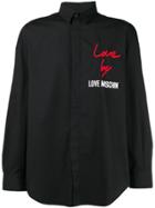Love Moschino Logo Patch Fitted Shirt - Black