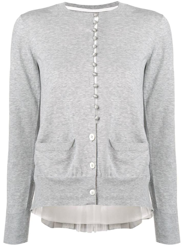 Sacai Loop Button Cardigan - Grey