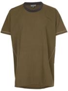Lanvin Curved Hem Contrast Seam T-shirt - Green