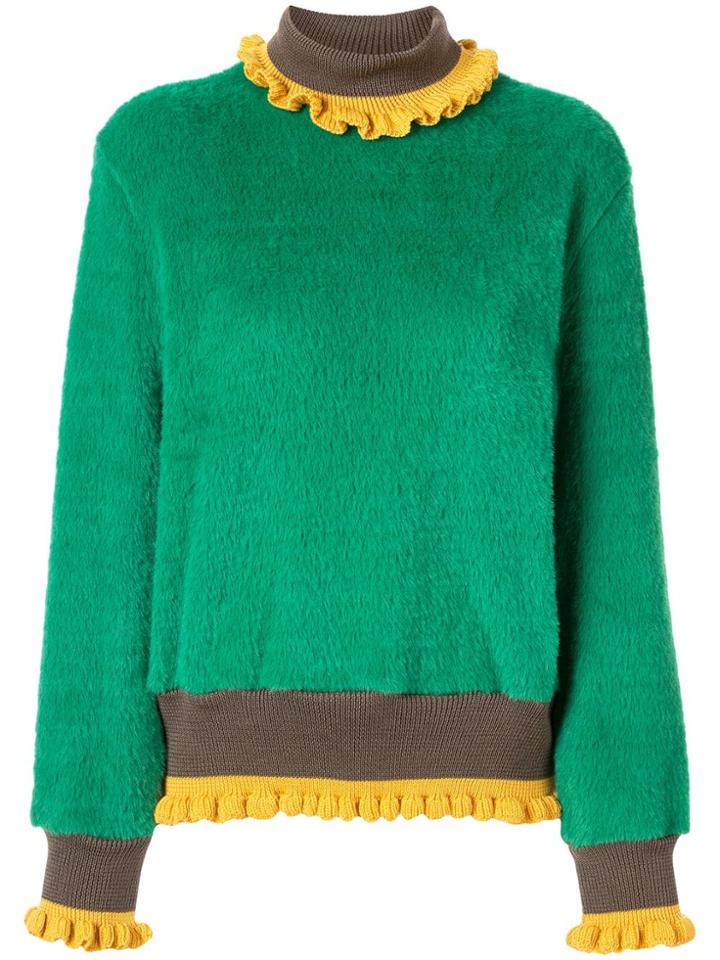 Kolor Textured Roll Neck Jumper - Green