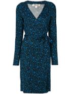 Diane Von Furstenberg - Embroidered Wrap Dress - Women - Silk - 10, Blue, Silk