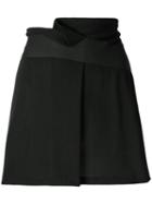 Giorgio Armani Pre-owned Folded Front Short Skirt - Black