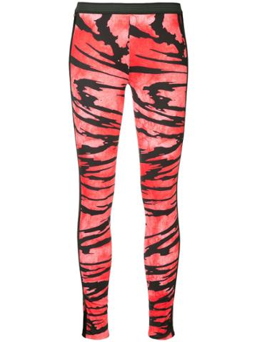 Kru Striped Thermal Leggings - Red