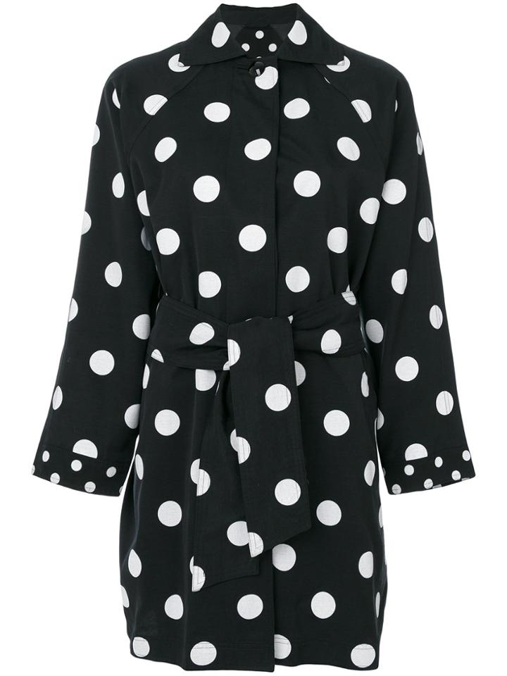 Versace Vintage Dots Printed Raincoat - Black
