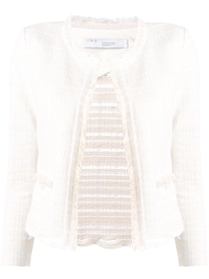Iro Distressed Tweed Jacket - Neutrals