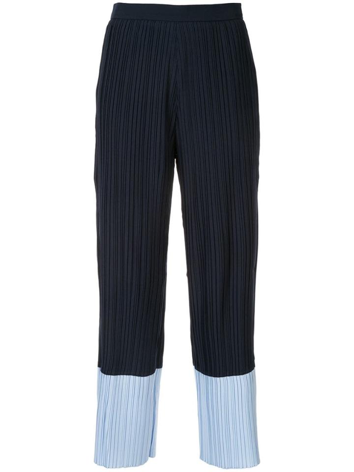Markus Lupfer Pleated Straight Leg Pants - Blue