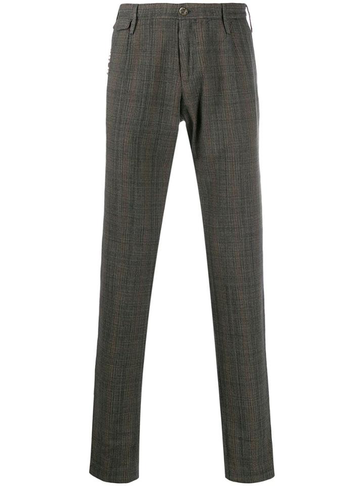 Pt01 Glen Check Trousers - Grey