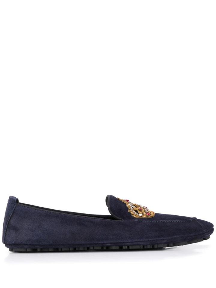 Dolce & Gabbana Crown Patch Loafers - Blue