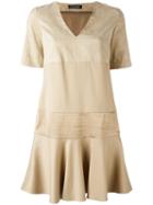 Twin-set V-neck Panel Dress, Women's, Size: 42, Nude/neutrals, Polyester/viscose/spandex/elastane