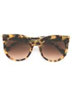 Alexander Mcqueen Piercing Bar Round Frame Sunglasses, Adult Unisex, Nude/neutrals, Acetate