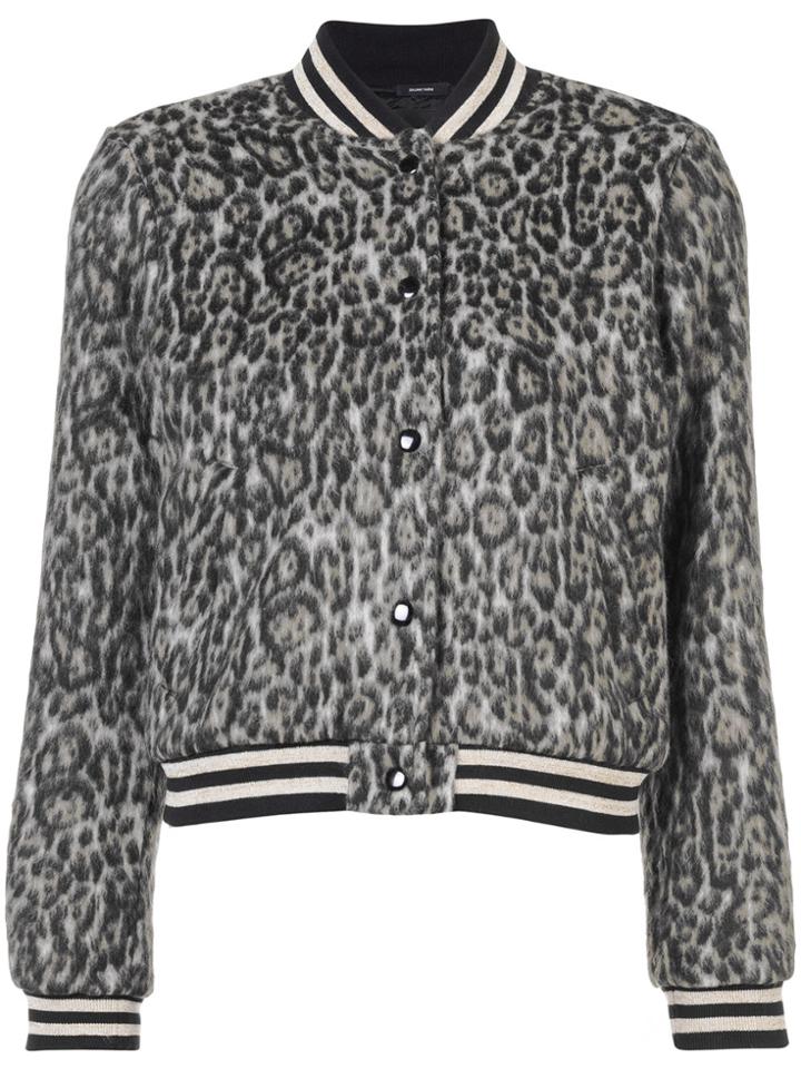 R13 Leopard Print Bomber Jacket - Brown