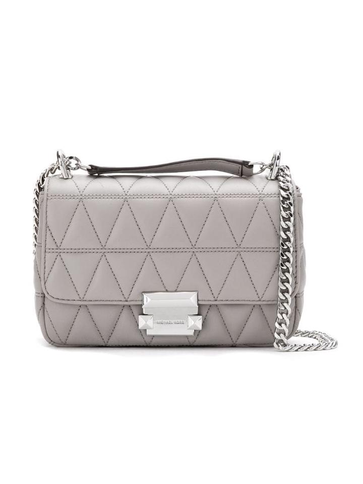 Michael Michael Kors Topstitching Detailed Shoulder Bag - Grey