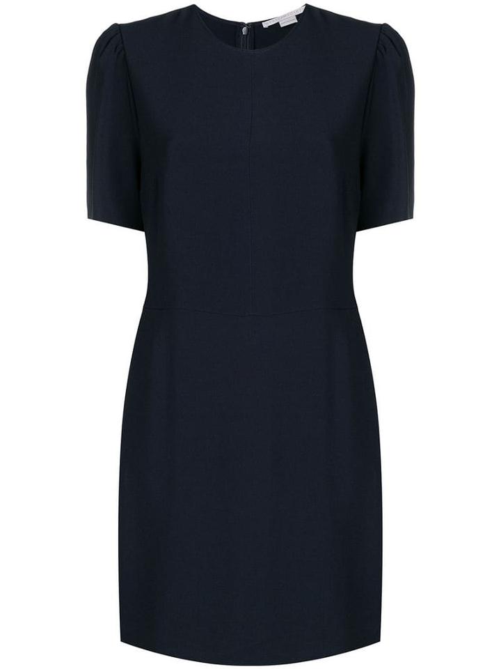 Stella Mccartney Puffed-sleeve Crepe Dress - Blue