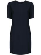 Stella Mccartney Puffed-sleeve Crepe Dress - Blue