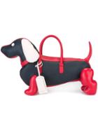 Thom Browne Dog Tote Bag, Men's, Red, Calf Leather