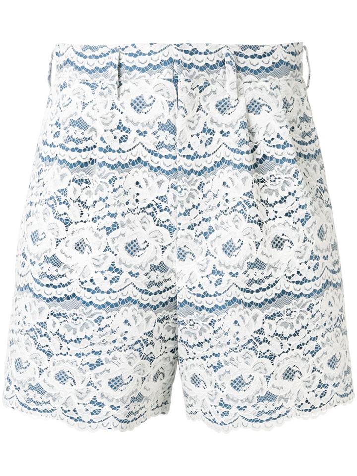 Junya Watanabe Floral Lace Shorts - Blue