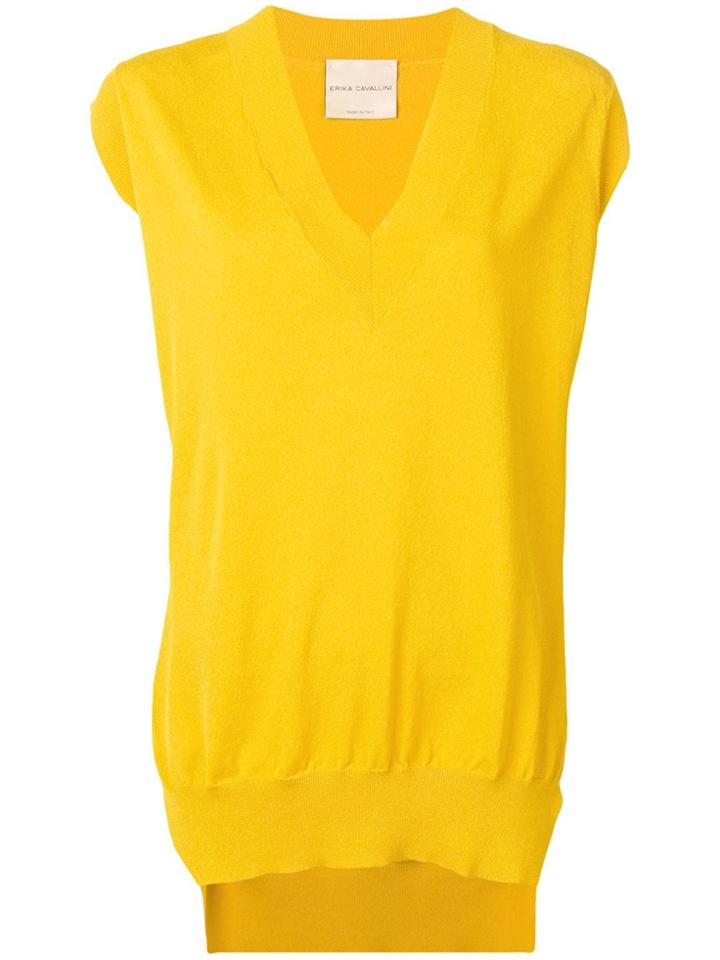 Erika Cavallini Side-slits Vest - Yellow
