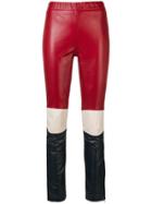 P.a.r.o.s.h. Colour Block Skinny Trousers - Red
