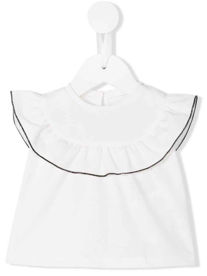 Douuod Kids - Ruffle Trim Top - Kids - Cotton/polyester - 3 Mth, White