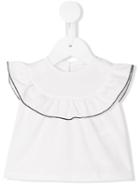 Douuod Kids - Ruffle Trim Top - Kids - Cotton/polyester - 3 Mth, White