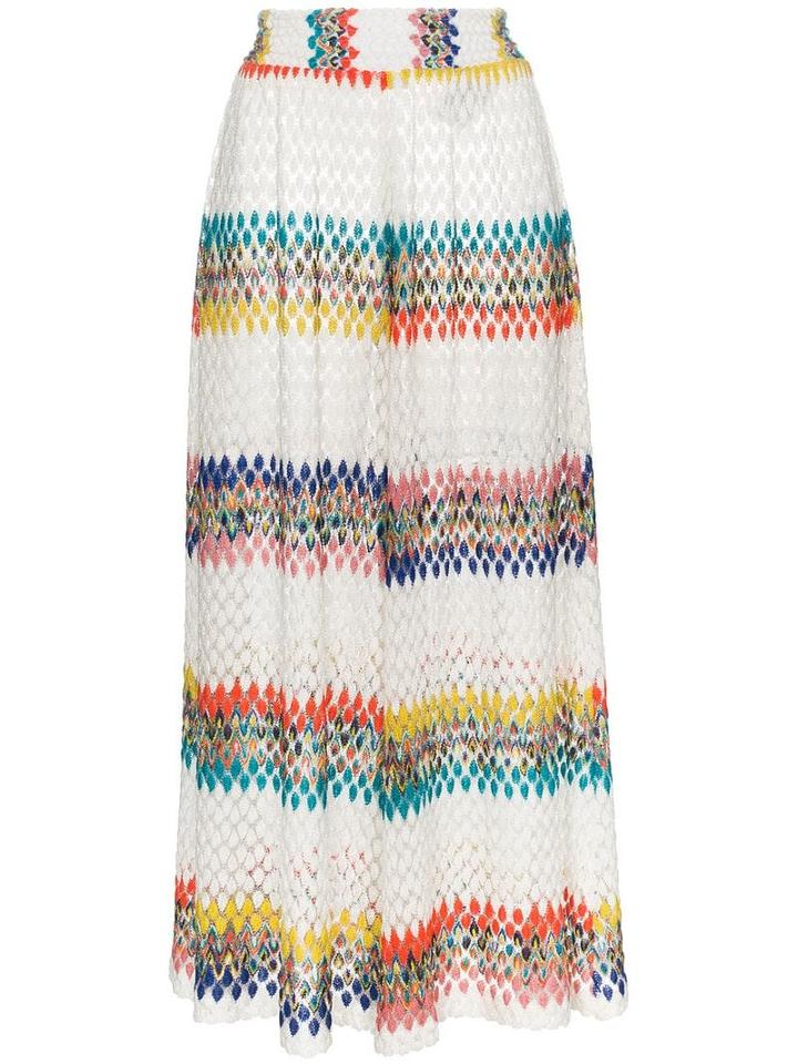 Missoni Mare Multicolour Striped Wide Trousers - White