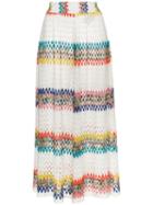Missoni Mare Multicolour Striped Wide Trousers - White