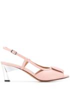 Marni Slingback Sculpted Heel Sandals - Pink