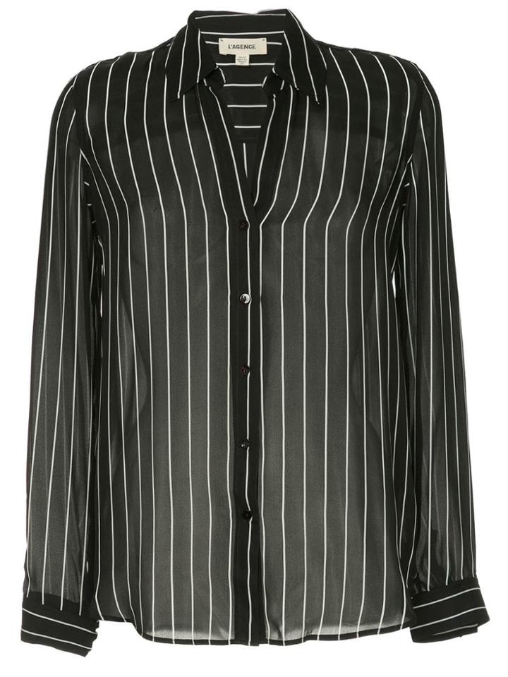 L'agence Striped Blouse - Black