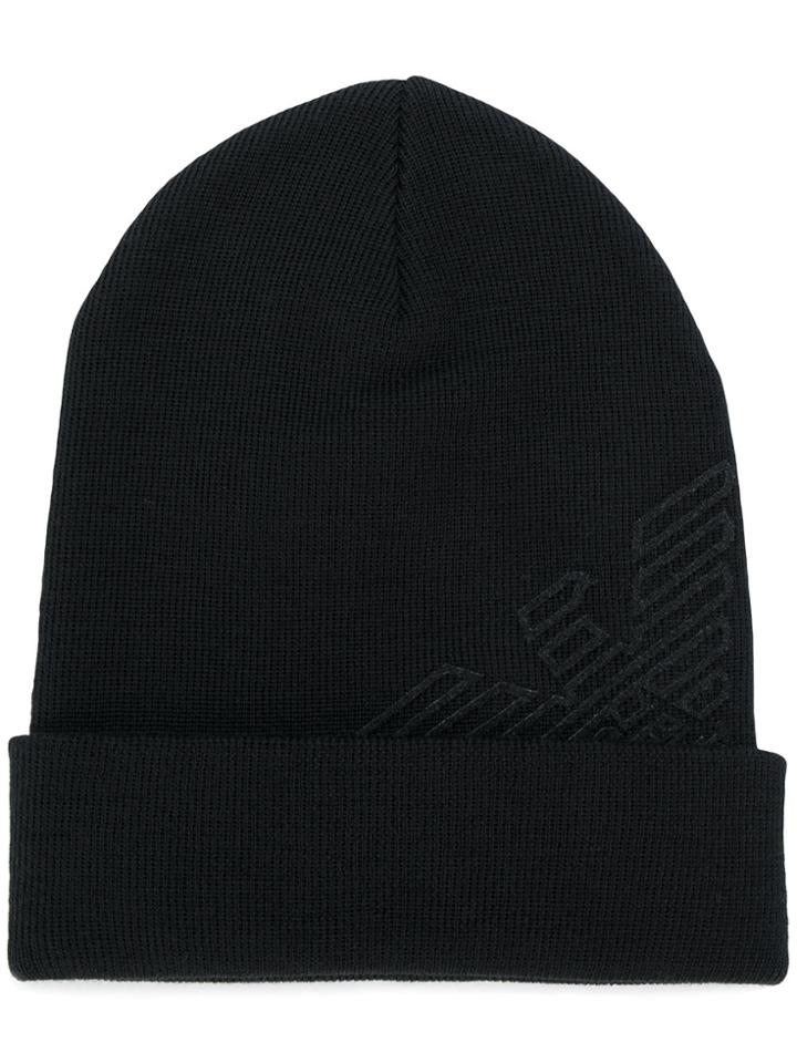 Emporio Armani Logo Beanie - Black